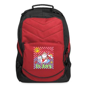 Groovy Santa Christmas In July Checkered Summer - Computer Backpack - red - Front