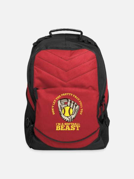 Catcher Softball Player Vintage - Computer Backpack - red