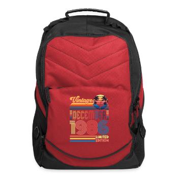 Gift December 1986.birthday born December 1986. - Computer Backpack - red - Front