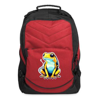 Golden Poison Frog Illustration - Computer Backpack - red - Front