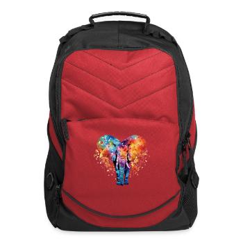 tie dye animal love elephant - Computer Backpack - red - Front