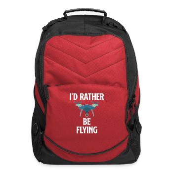 I'd Rather Be Flying Funny Drone Flying - Computer Backpack - red - Front