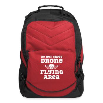 Do Not Cross Drone Flying Area Helicopter - Computer Backpack - red - Front