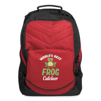 World's Best Frog Catcher Hunting Cottagecore - Computer Backpack - red - Front