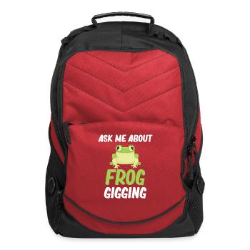 Ask Me About Frog Gigging Frog Hunting Catcher - Computer Backpack - red - Front