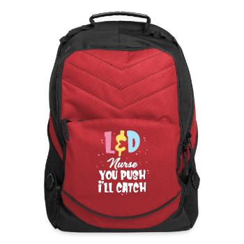 L&D Nurse You Push I'll Catch Labor and Delivery - Computer Backpack - red - Front