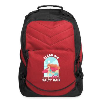 Beach Warm Weather Sunshine Salty Hair Dont Care - Computer Backpack - red - Front