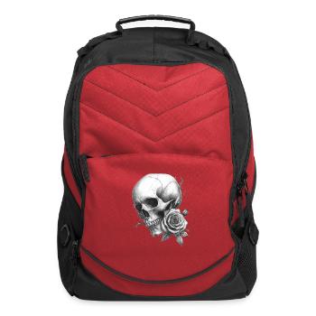 Skull and Rose Noir - Computer Backpack - red - Front