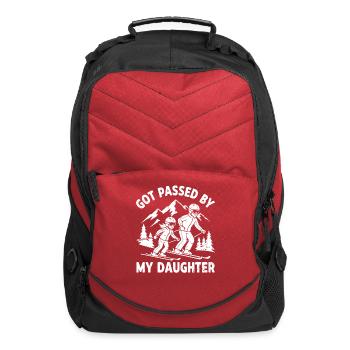 Funny Father Daughter Skiing Saying Winter Family  - Computer Backpack - red - Front
