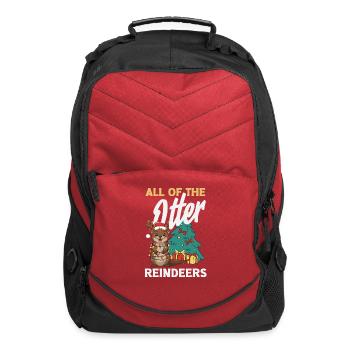 Sea Otter Pun Christmas Reindeers - Computer Backpack - red - Front