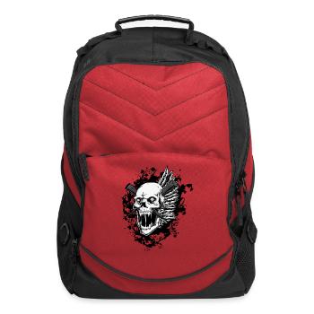 Winged Skull with Blades - Cool Cozy T-shirt - Computer Backpack - red - Front