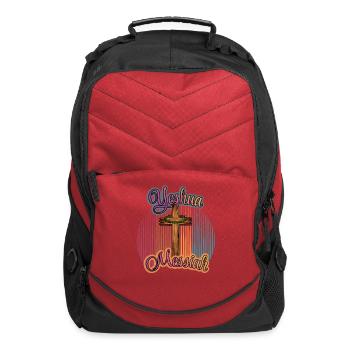 Yeshua Messiah Cross Glow - Computer Backpack - red - Front