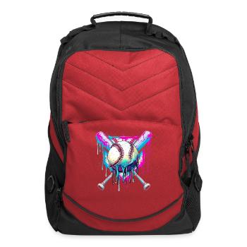 Neon Baseball Graffiti Splash - Computer Backpack - red - Front