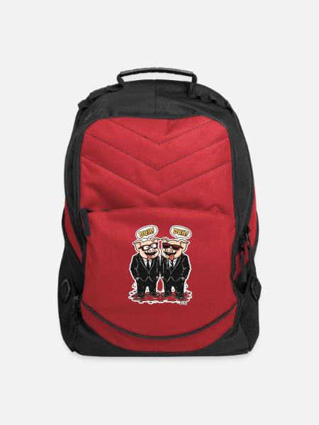 Duh Duo Pigs in Slick Suits - Computer Backpack - red