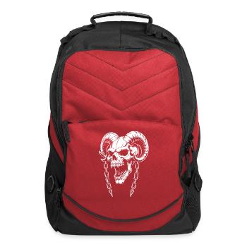 Skull with Horns - Computer Backpack - red - Front
