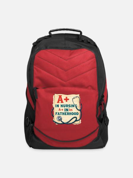 A+ Nursing Dad: Fatherhood Hero - Computer Backpack - red