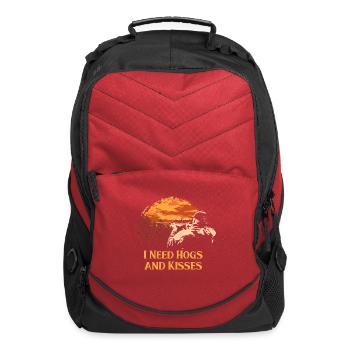 I Need Hogs and Kisses Wild Pig Hunting Hog Boar H - Computer Backpack - red - Front