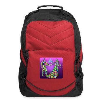 anime Checkered Chromatic Marriage in love - Computer Backpack - red - Front