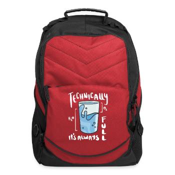 Science Is Optimistic Funny Water Glass - Computer Backpack - red - Front