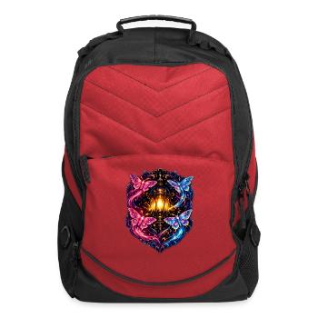 Neon Lantern Butterflies - Computer Backpack - red - Front