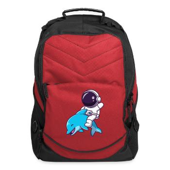 Space Explorer with Dolphin Companion - Computer Backpack - red - Front