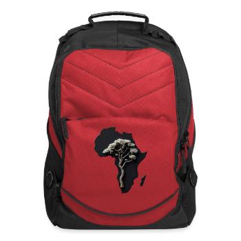 Africa Tree Silhouette on Dark Backdrop - Computer Backpack - red - Front