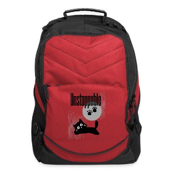 Unstoppable cat with Paw Prints - Computer Backpack - red - Front
