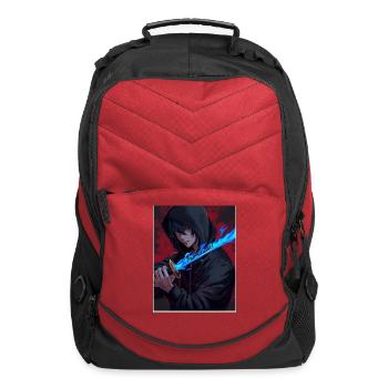Azure Blade in Night Hood - Computer Backpack - red - Front