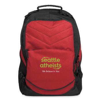 Seattle Atheists - (dark background) - Computer Backpack - red - Front