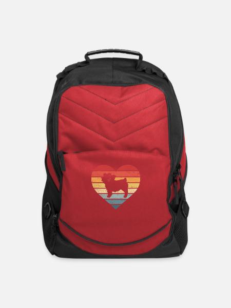 Yorkie Lover Retro Sunset Silhouette - Computer Backpack - red