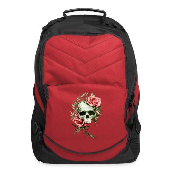 skull and roses - Computer Backpack - red - Front