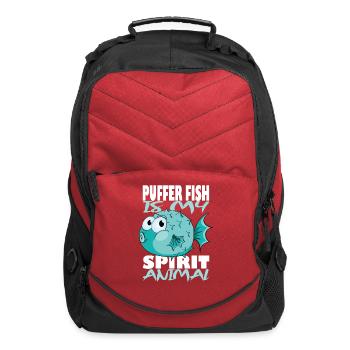 Funny Puffer Fish I Japanese Cuisine Poison Fish - Computer Backpack - red - Front