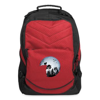 Dog, Mountain Pine Trees, Birds - Freedom - Computer Backpack - red - Front