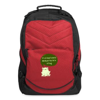 It s a good world because you re in it - Computer Backpack - red - Front