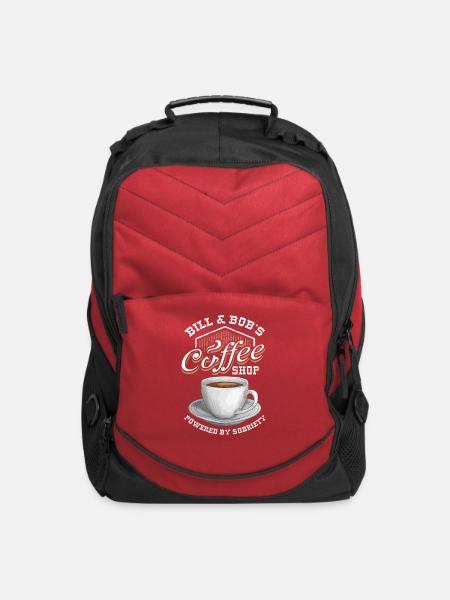 Bill Bob s Coffee Shop Powered By Sobriety AA NA - Computer Backpack - red
