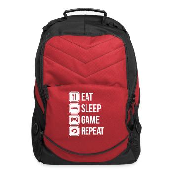 Eat Sleep Game Repeat Twitch Youtube Gamer - Computer Backpack - red - Front