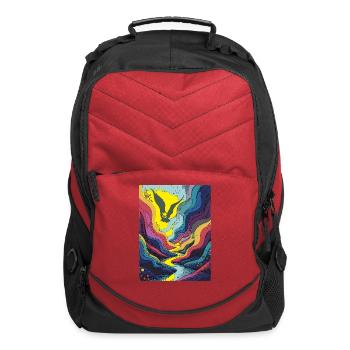 Psychedelic Gorge Bird Silhouette - Computer Backpack - red - Front