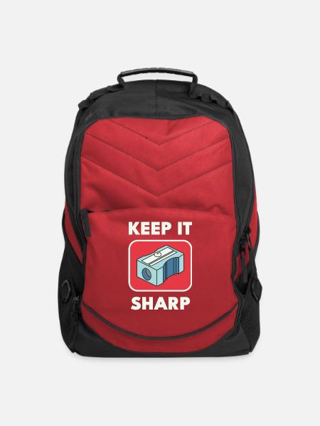 Keep It Sharp Pencil Sharpener - Computer Backpack - red