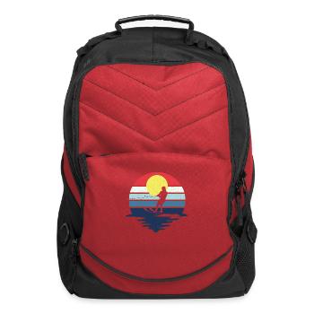 Retro Water Ski Skiing Sunset Water Sports - Computer Backpack - red - Front