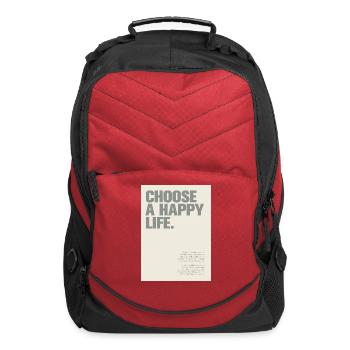 Choose a Happy Life Quote - Computer Backpack - red - Front