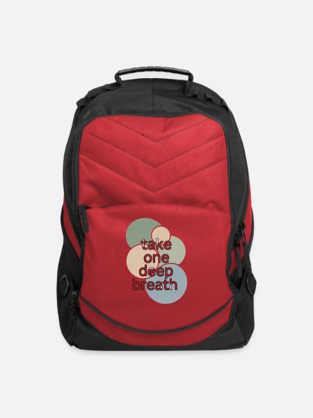 Pastel Circle Breath Reminder - Computer Backpack - red