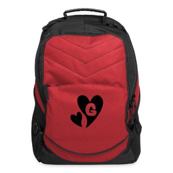 Cute G alphabet design - Computer Backpack - red - Front