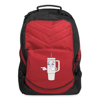 Worried Shaker Cup Anxious Mascot - Computer Backpack - red - Front