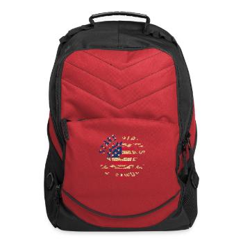 Stars Stripes Sawdust American Flag Saw Blade - Computer Backpack - red - Front