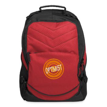 Optimist White Word - Computer Backpack - red - Front