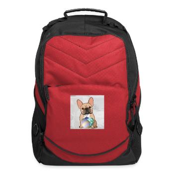 French Bulldog #6 - Computer Backpack - red - Front
