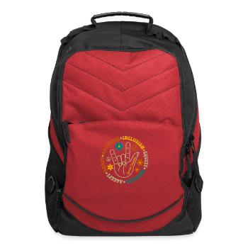 Accept Adapt Advocate Inclusion Equity Equality - Computer Backpack - red - Front