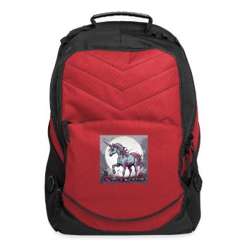 Zombiecorn with Skulls and Roses - Computer Backpack - red - Front