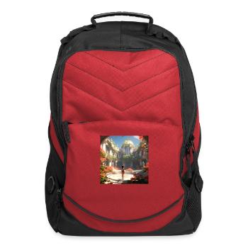 calligraphic capital g embossed with floral - Computer Backpack - red - Front