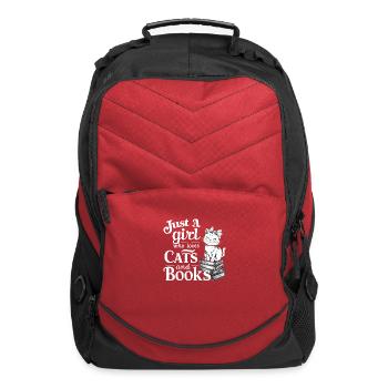 Just A Girl Who Loves Books And Cats - Computer Backpack - red - Front